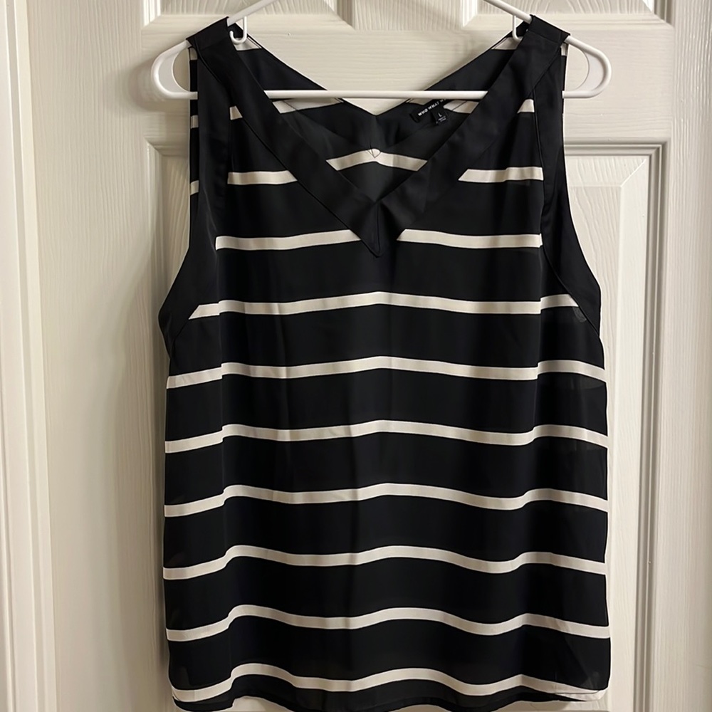 WHO WHAT WEAR striped blouse